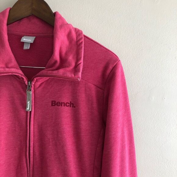Bench Comfy Soft Long Sleeve Athleisure Zip Up Sweater Jacket Top Pink - Picture 5 of 14